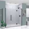 EHTF72247610C-T-MB Elizabeth 72-in W x 76-in H Hinged Shower Door in Matte Black with Clear Glass