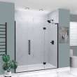 EHTF72247610C-T-MB Elizabeth 72-in W x 76-in H Hinged Shower Door in Matte Black with Clear Glass