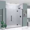 EHTF725247610C-BK-MB Elizabeth 72.5-in W x 76-in H Hinged Shower Door in Matte Black with Clear Glass