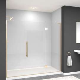 EHTF765287610C-BK-CB Elizabeth 76.5-in W x 76-in H Hinged Shower Door in Champagne Bronze with Clear Glass