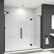 EHTF78247610C-T-MB Elizabeth 78-in W x 76-in H Hinged Shower Door in Matte Black with Clear Glass