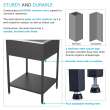 EWS-2422S-MB  24-in W x 22.1-in D x 35.2-in H Stainless Steel Laundry Sink and Wash Stand, Matte Black