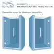 EHTB42247610C-T-M Elizabeth 42-in W x 76-in H Hinged Shower Door