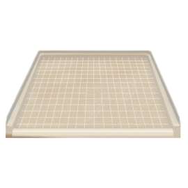 39.5 x 37.75 Solid Surface Barrier Free Shower Base with Collapsible Drain in Matrix Khaki
