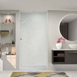 FLU4834C-39 Ultra Low Threshold 34-in x 48-in Single Shower Base With Center Drain in Grey
