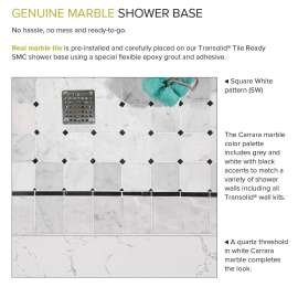 FPT6036R-SW 60-in x 36-in Pre-Tiled Shower Base with Right Hand Drain in White Square