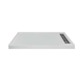 FSC6032R-87 60-in x 32-in Cast Solid Surface Shower Base With Right Hand Drain, Concrete