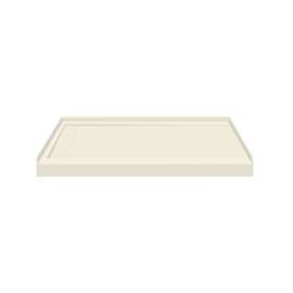 FSL4834L-02 48-in x 34-in Cast Solid Surface Low Profile Shower Base with Linear Concealed Left Hand Drain, Cameo 