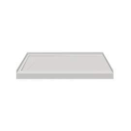 FSL4834L-87 48-in x 34-in Cast Solid Surface Low Profile Shower Base with Linear Concealed Left Hand Drain, Concrete 