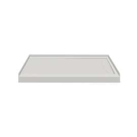 FSL4834R-87 48-in x 34-in Cast Solid Surface Low Profile Shower Base with Linear Concealed Right Hand Drain, Concrete 