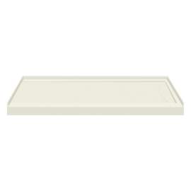 FSL6032R-02 60-in x 32-in Cast Solid Surface Low Profile Shower Base with Linear Concealed Right Hand Drain, Cameo 