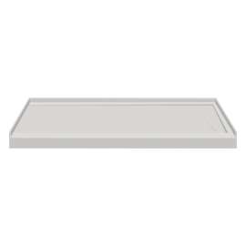 FSL6032R-87 60-in x 32-in Cast Solid Surface Low Profile Shower Base with Linear Concealed Right Hand Drain, Concrete 