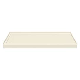 FSL6036L-02 60-in x 36-in Cast Solid Surface Low Profile Shower Base with Linear Concealed Left Hand Drain, Cameo 
