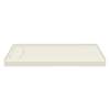 FSLB6032L-02 60-in x 32-in Cast Solid Surface Low Profile Tub Replacement Shower Base with Linear Concealed Left Hand Drain, Cameo 