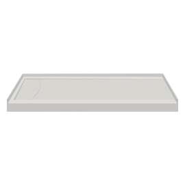 FSLB6032L-87 60-in x 32-in Cast Solid Surface Low Profile Tub Replacement Shower Base with Linear Concealed Left Hand Drain, Concrete 
