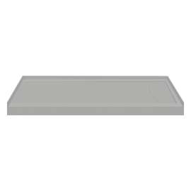 FSLB6032R-87 60-in x 32-in Cast Solid Surface Low Profile Tub Replacement Shower Base with Linear Concealed Right Hand Drain, Concrete 