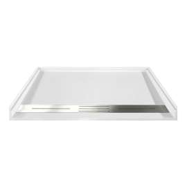 FTD6036-31 61.5-in x 37.5-in Trench Drain Shower Base, White