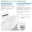 KF-AFTM6731-G31PC Maris Grande 67-in x 31-in x 23-in Freestanding Acrylic Bathtub Kit With Center Drain, Bath Pillow And Polished Chrome Tub Filler, White (Gloss)