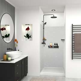 K-J20-SSC-MB Transolid K-J20-SSC-MB Jocelyn Grab Bar Shelf and Corner Shower Shelf Kit; Matte Black