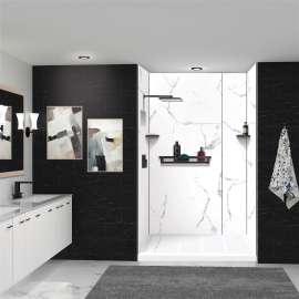 K-J30-SSC-MB Transolid K-J30-SSC-MB Jocelyn Grab Bar Shelf and Corner Shower Shelf Kit; Matte Black