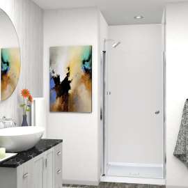 LSD267006C-PC Lyna 26-in x 70-in Pivot Shower Door, Polished Chrome 