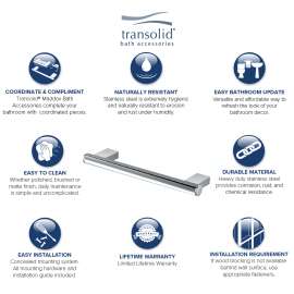 Maddox MS24PC 24-inch Grab Bar, In Polished Chrome