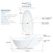 Marisol 58-in L x 29-in W x 23-in H Resin Stone Freestanding Bathtub with center drain, in White