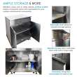 OUCS3224 Outdoor Kitchen 32-in x 24-in x 37-in Single Utility Cabinet With Folding Shelves, Stainless Steel