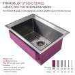 PUSB261911GM Studio 26-in x 19-in x 11-in 14 Gauge Single Bowl Undermount Stainless Steel Kitchen Sink With SinkPocket™, Bottom Sink Grid, And Flip-Top Sink Strainer, Gun Metal