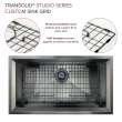 PUSS331911GM Studio 33-in x 19-in x 11-in 14 Gauge Super Single Bowl Undermount Stainless Steel Kitchen Sink With SinkPocket™, Bottom Sink Grid, And Flip-Top Sink Strainer, Gun Metal