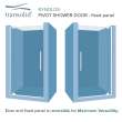 RPD3676108C-PC Rynolds 36-in x 76-in Pivot Shower Door With 5/16-in Clear Glass And Sampson Double-Sided Handles, Polished Chrome