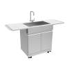 OSCS3224 Outdoor Kitchen 32-in x 24-in x 51-in Single Sink Cabinet With Folding Shelves, Stainless Steel
