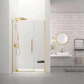 RDPD4876108C-CB Rynolds Duo 48-in x 76-in Pivot Shower Door With 5/16-in Clear Glass And Sabrina Double-Sided Handles, Champagne Bronze