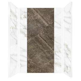 TWKE603696-SKI80GBKI82G Titan 60"x 36"x 96" Eco Shower Wall Trimmable Kit, Summit Gold/Sahara