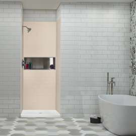 SaraMar 36-In X 36-In X 96-In Glue to Wall 3-Piece Shower Wall Trimmable Kit