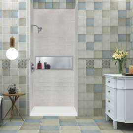 SaraMar 36-In X 48-In X 72-In Glue to Wall 3-Piece Shower Wall Trimmable Kit