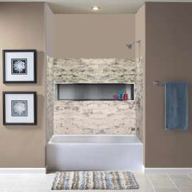 SaraMar 36-In X 60-In X 60-In Glue to Wall 3-Piece Tub Wall Kit