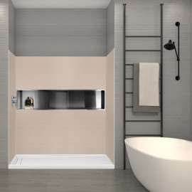 SaraMar 36-In X 60-In X 72-In Glue to Wall 3-Piece Shower Wall Trimmable Kit