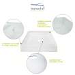T3 60 x 34 Single Threshold Shower Base with Center Drain in White