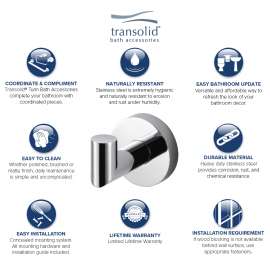 Turin TRH-PC Robe Hook, In Polished Chrome