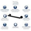 18-inch Grab Bar, In Black