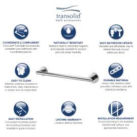 TTB18-PC Turin 18-inch Towel Bar, In Polished Chrome