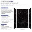 TWK603696-KI58G Titan 64-in x 39-in x 96-in Shower Wall Trimmable Kit, Black Caruso (Glossy)