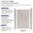 TWK603696-KI58G Titan 64-in x 39-in x 96-in Shower Wall Trimmable Kit, Caesar Grey