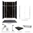 TWWCSK603296-KI03GPC Titan 60-in x 32-in x 96-in Walk-In Shower Kit with End Drain, Black Caruso, Polished Chrome