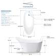 29.53-in W x 66.93-in L x 34.65-in H Bathtub White