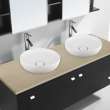 16.5-in Round Vitreous China Vessel Sink in White