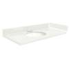VT40x22-1OU-4W-A-W-4 Mini Custom Quartz 40-in x 22.25-in Single Bowl Vanity Top with 4-in Centerset Faucet Hole and Madison Bowl, Natural White