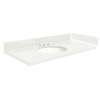 VT40x22-1OU-4W-A-W-8 Mini Custom Quartz 40-in x 22.25-in Single Bowl Vanity Top with 8-in Widespread Faucet Hole and Madison Bowl, Natural White