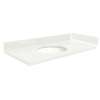VT40x22-1OU-4W-A-W-1 Mini Custom Quartz 40-in x 22.25-in Single Bowl Vanity Top with Single Faucet Hole and Madison Bowl, Natural White